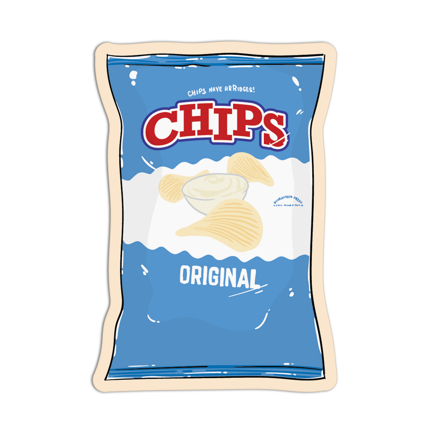 Ridged Chips Supermarket Stickers
