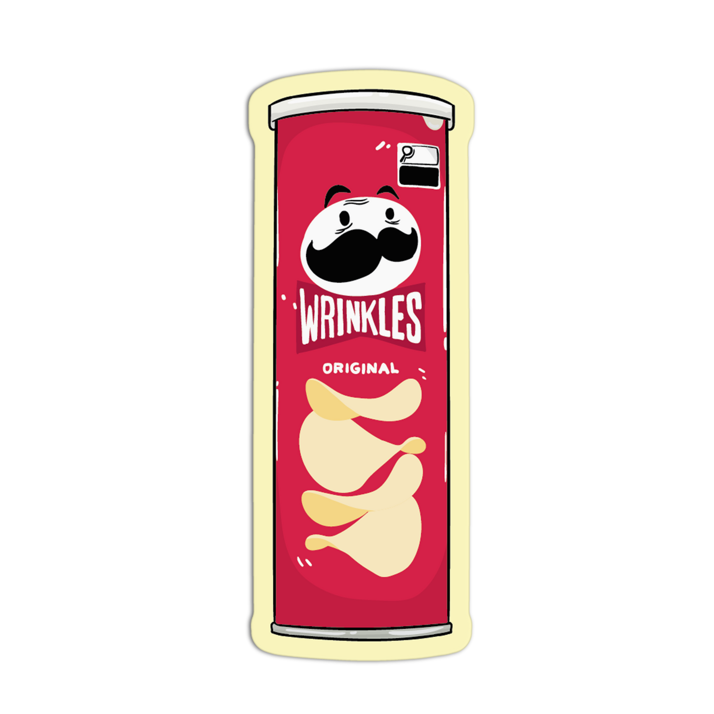 Mustache Crisp Can Supermarket Stickers