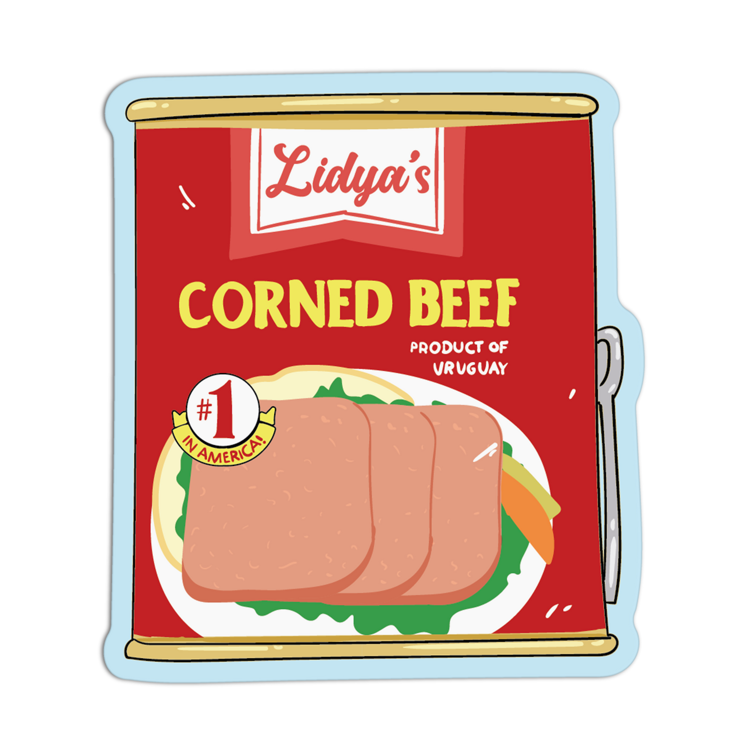 Lidya's Corned Beef Supermarket Stickers