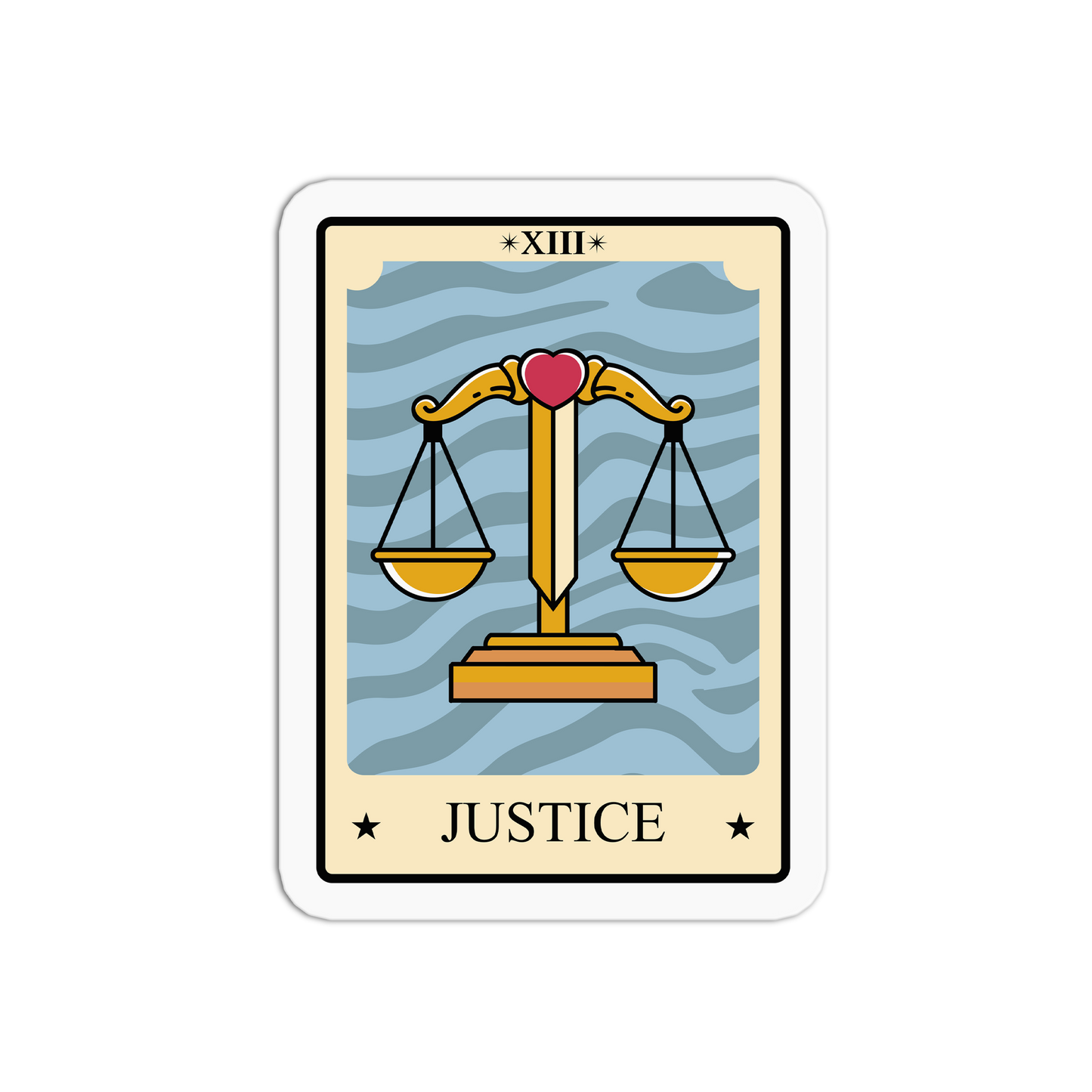 Justice Tarot Cards Sticker