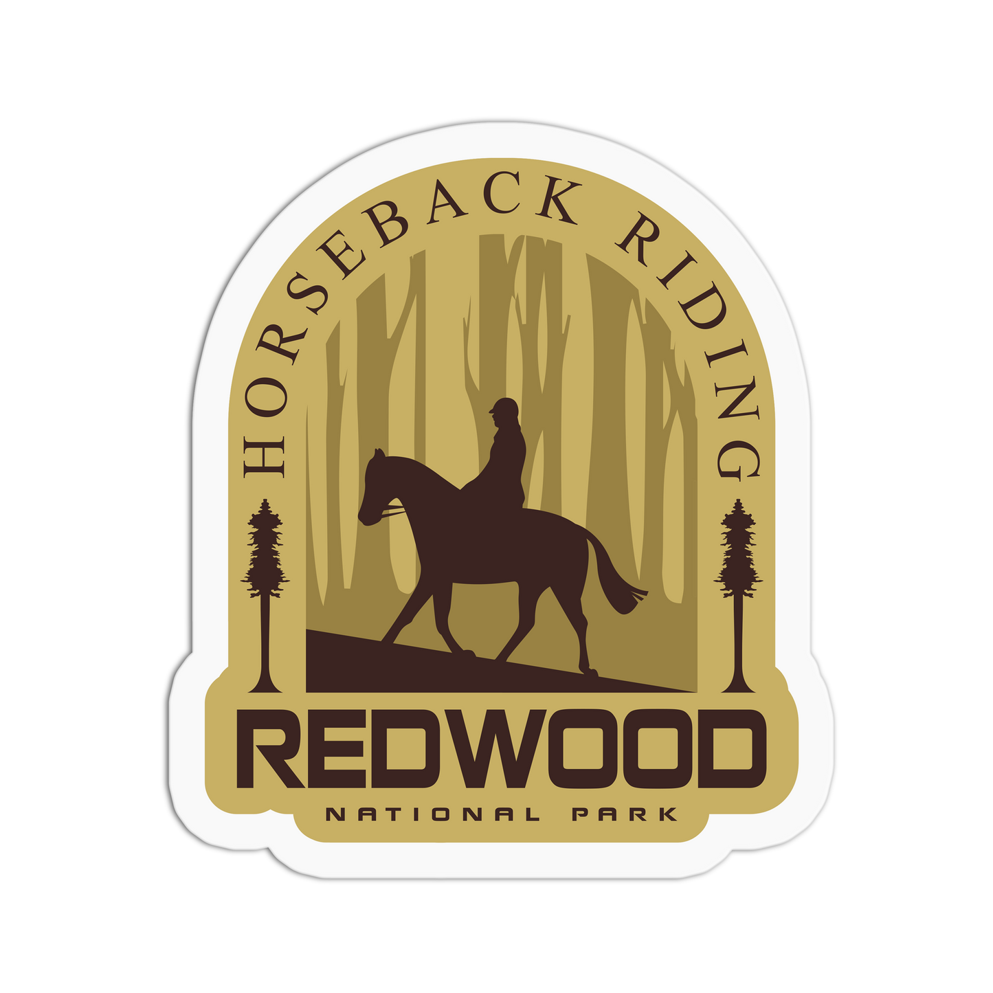 Horseback Riding Travel Series_Redwood Sticker