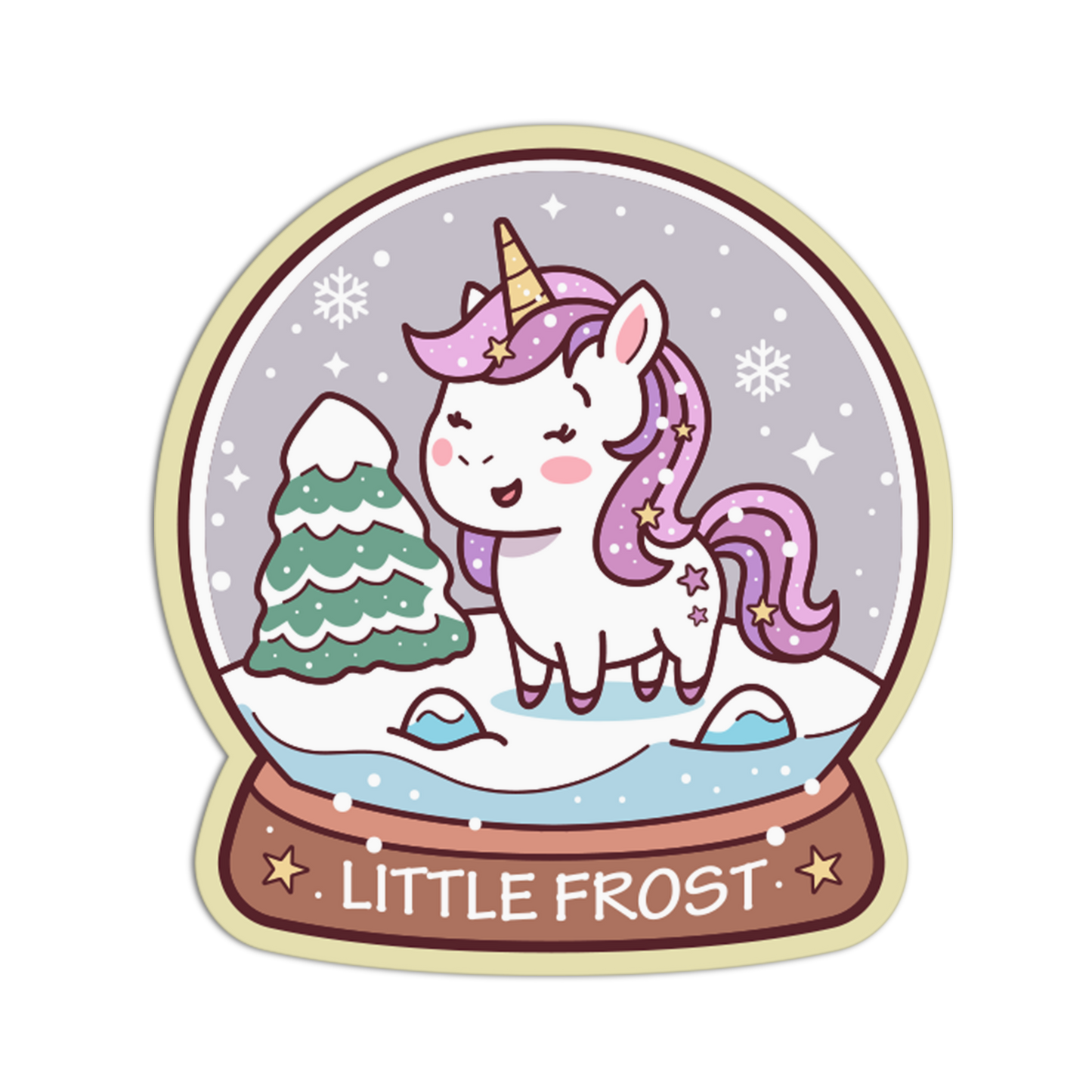 Unicorn Snow Globe Little Frost Stickers