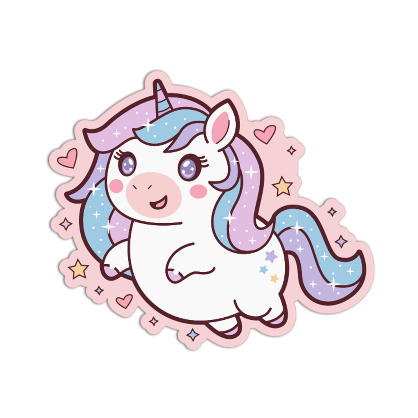 Chibi Flying Unicorn Stickers