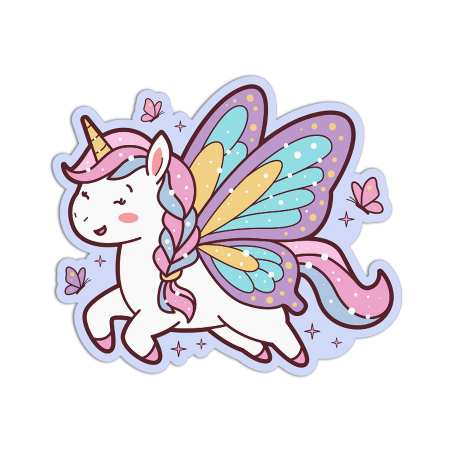 Butterfly Wing Unicorn Stickers