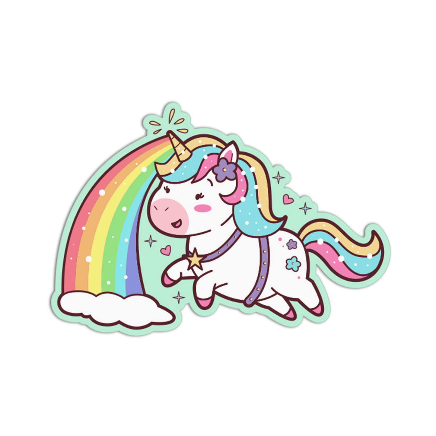 Unicorn Shooting Rainbow Stickers