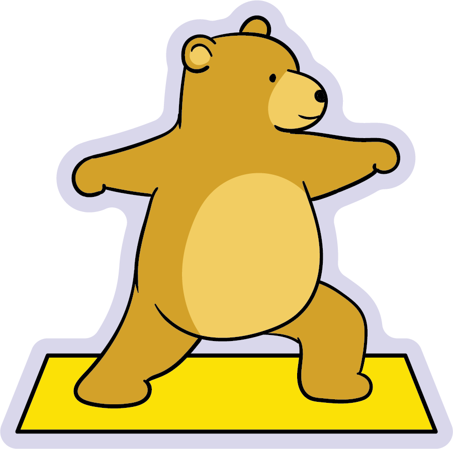 Bear Yoga Animal Stickers