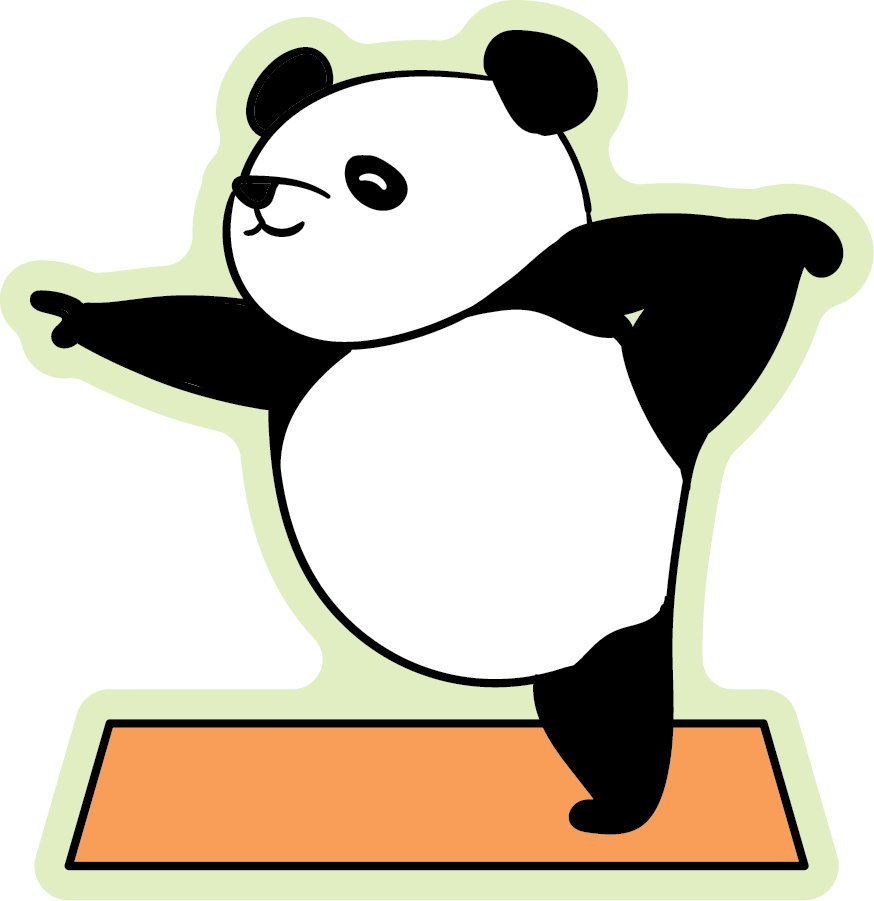 Panda’s Warrior Pose Yoga Animal Stickers