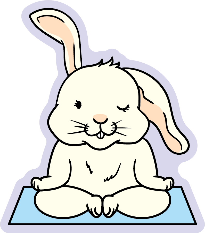Mindfulness Bunny Yoga Animal Stickers
