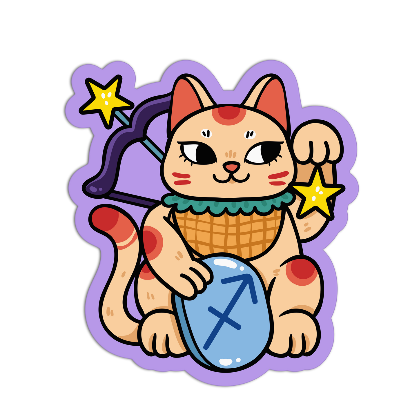 Sagittarius Zodiac Lucky Cats Stickers
