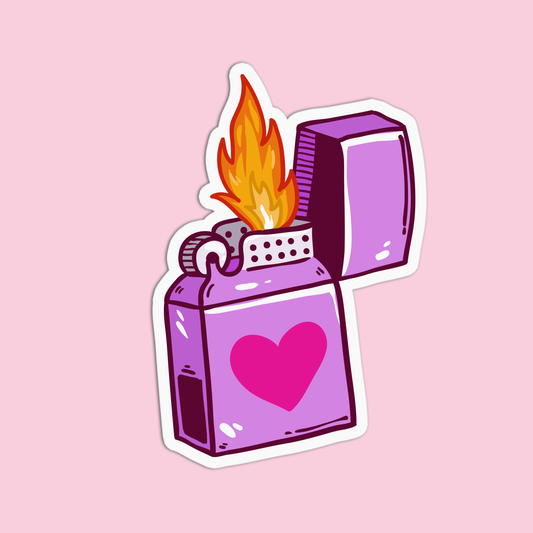 Lighter with a Heart Sticker