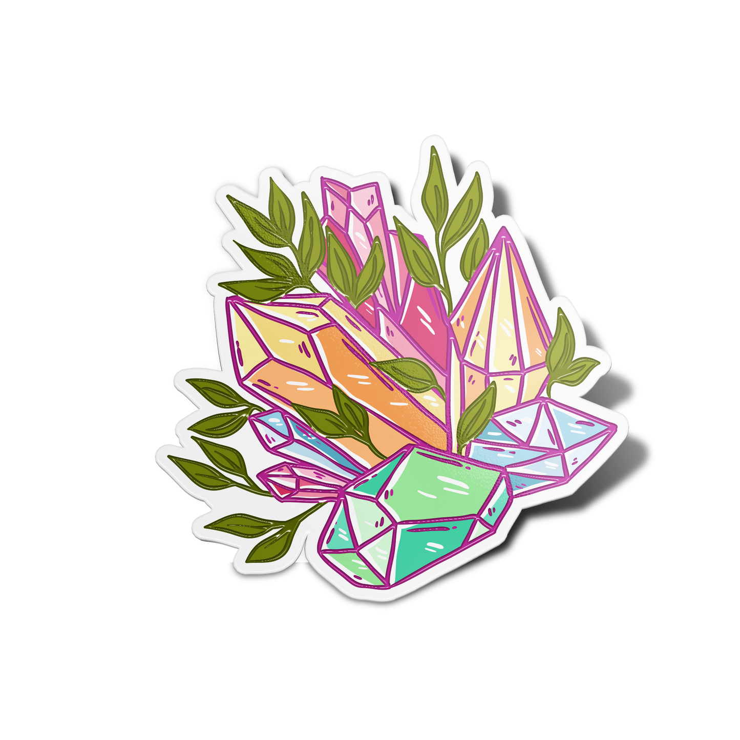 Leaves Crystals Stickers