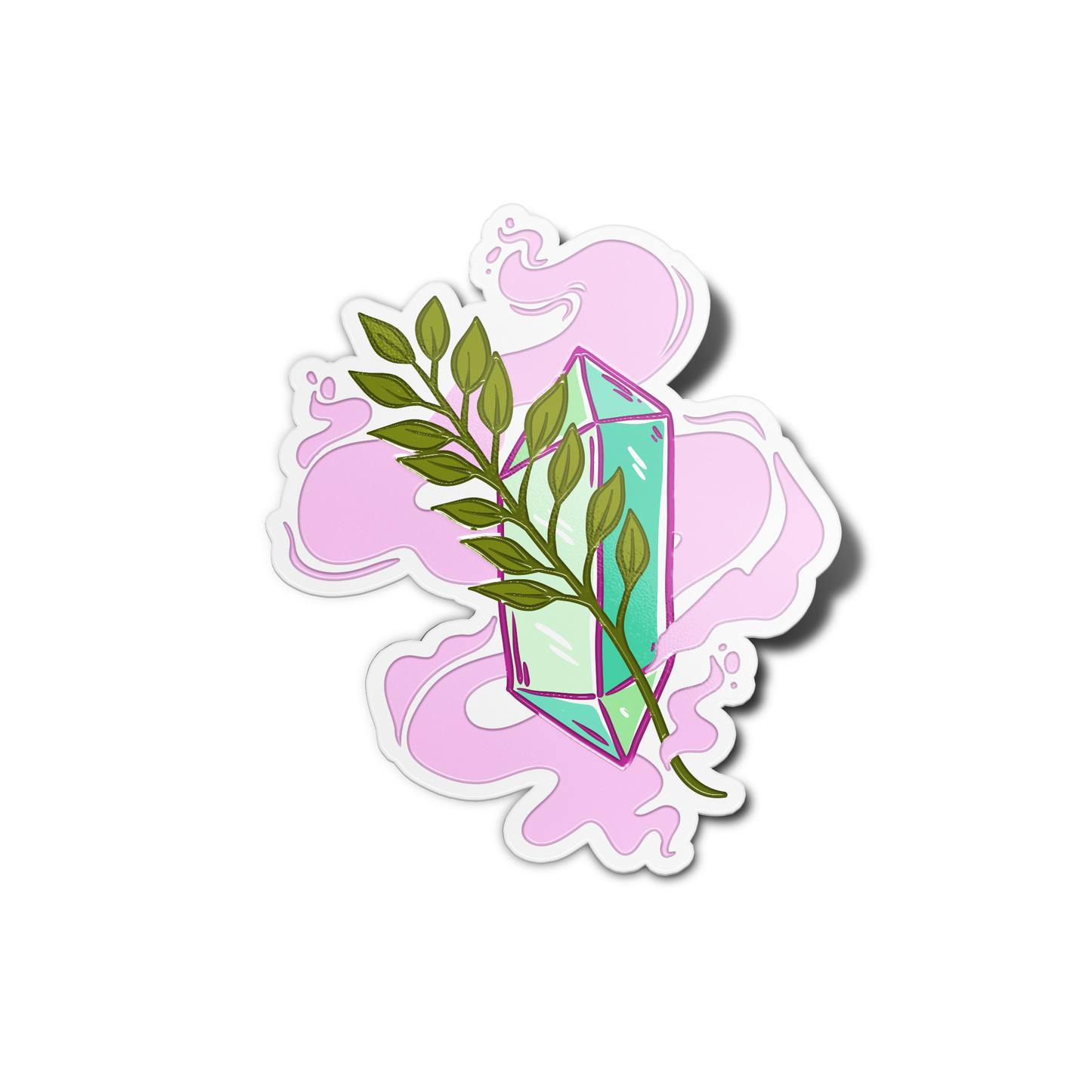 Crystals with Leaf Crystals Stickers