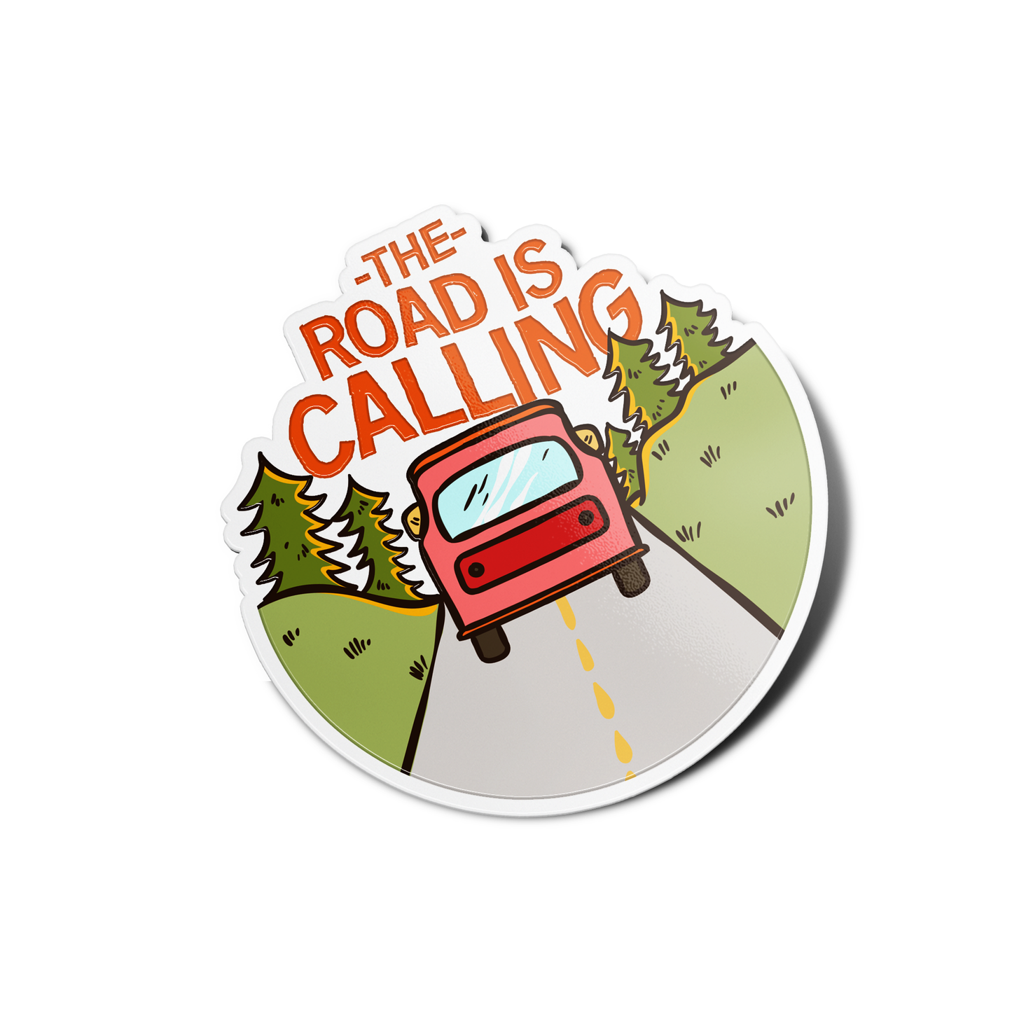 The Road is Calling Nature Sticker