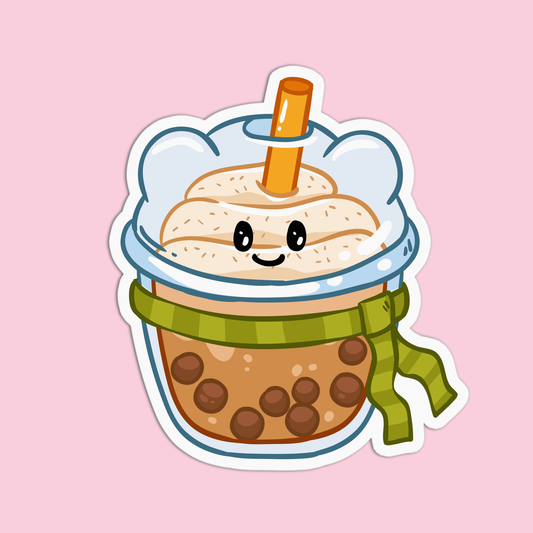 Cute Smiley Boba Milktea Sticker