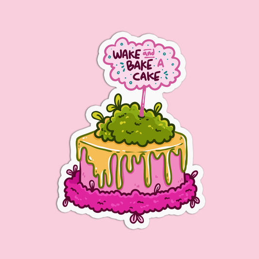 Wake Bake Cake Sticker