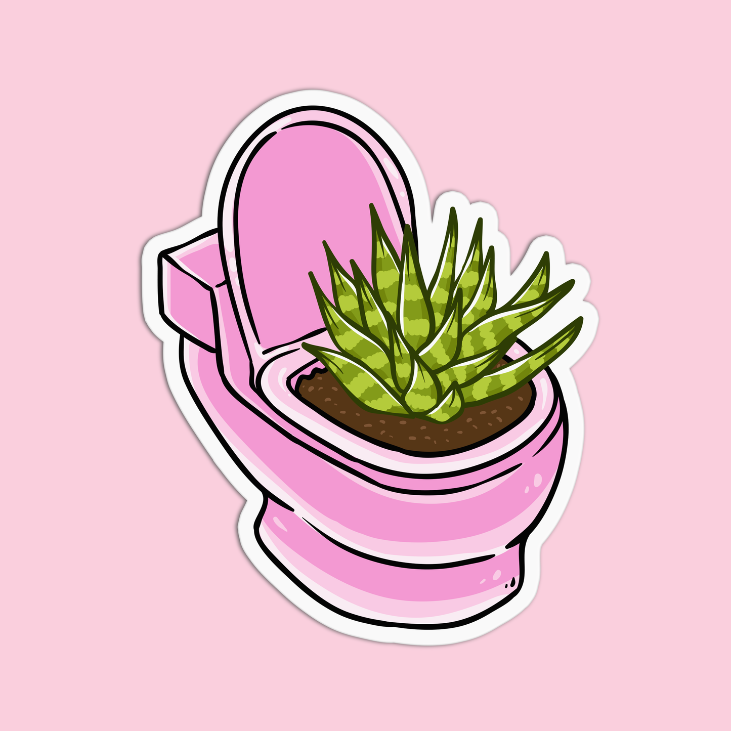 Succulent in a Bowl Plant Sticker