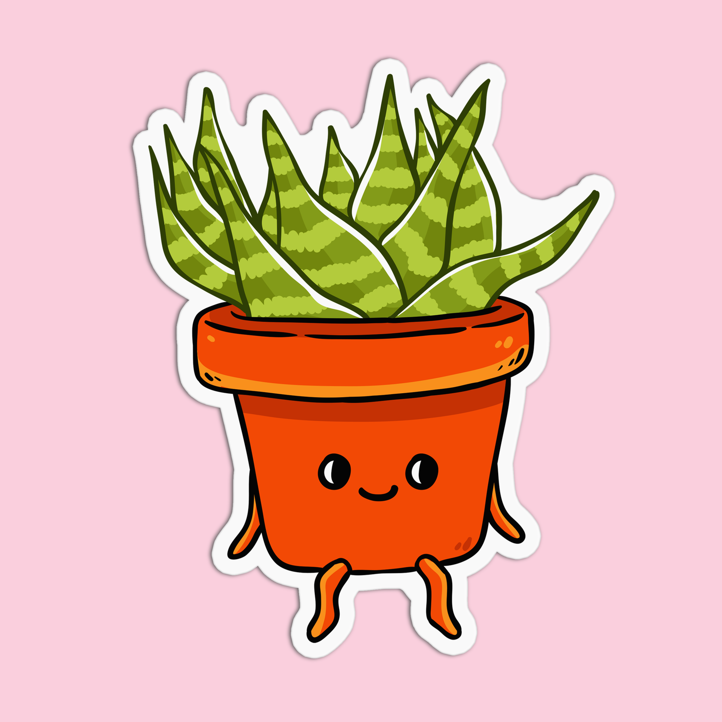 Succulent in a Red Pot Plant Sticker