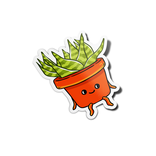 Succulent in a Red Pot Plant Sticker