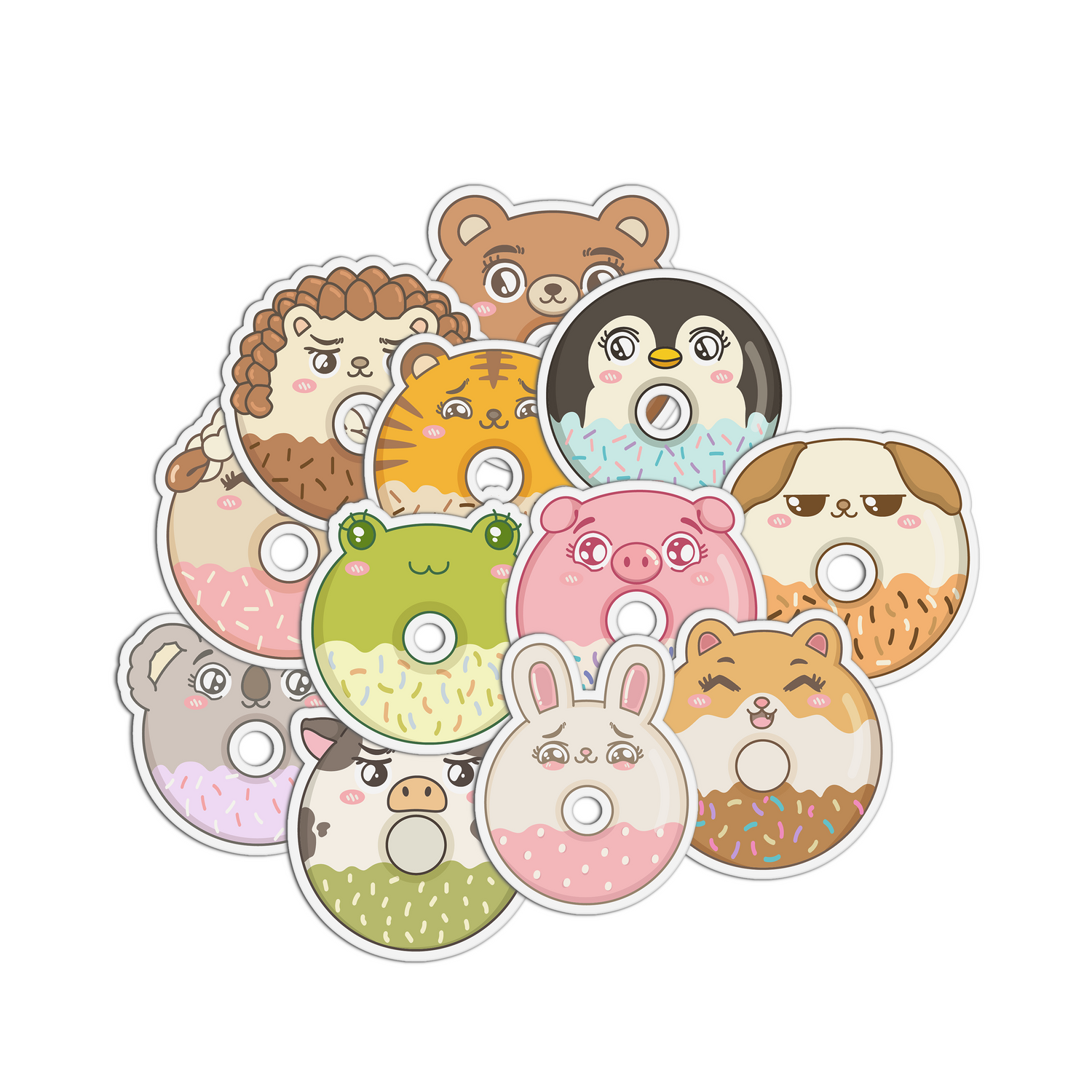 Animal Donut Stickers