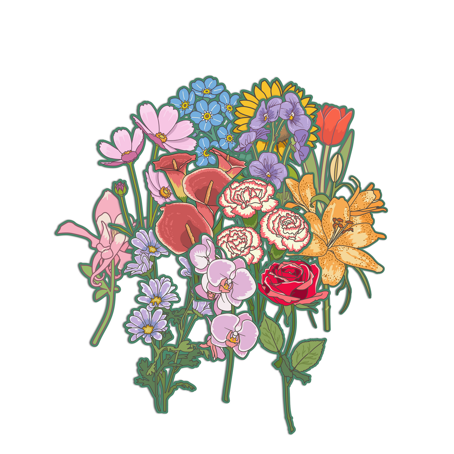 Flower Series Stickers