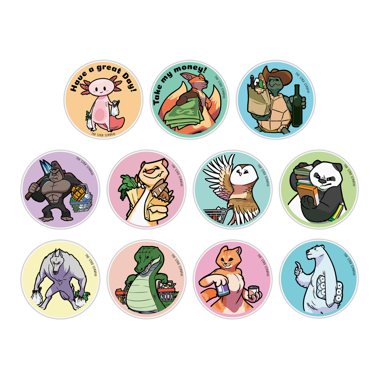 Supermarket Animal Stickers