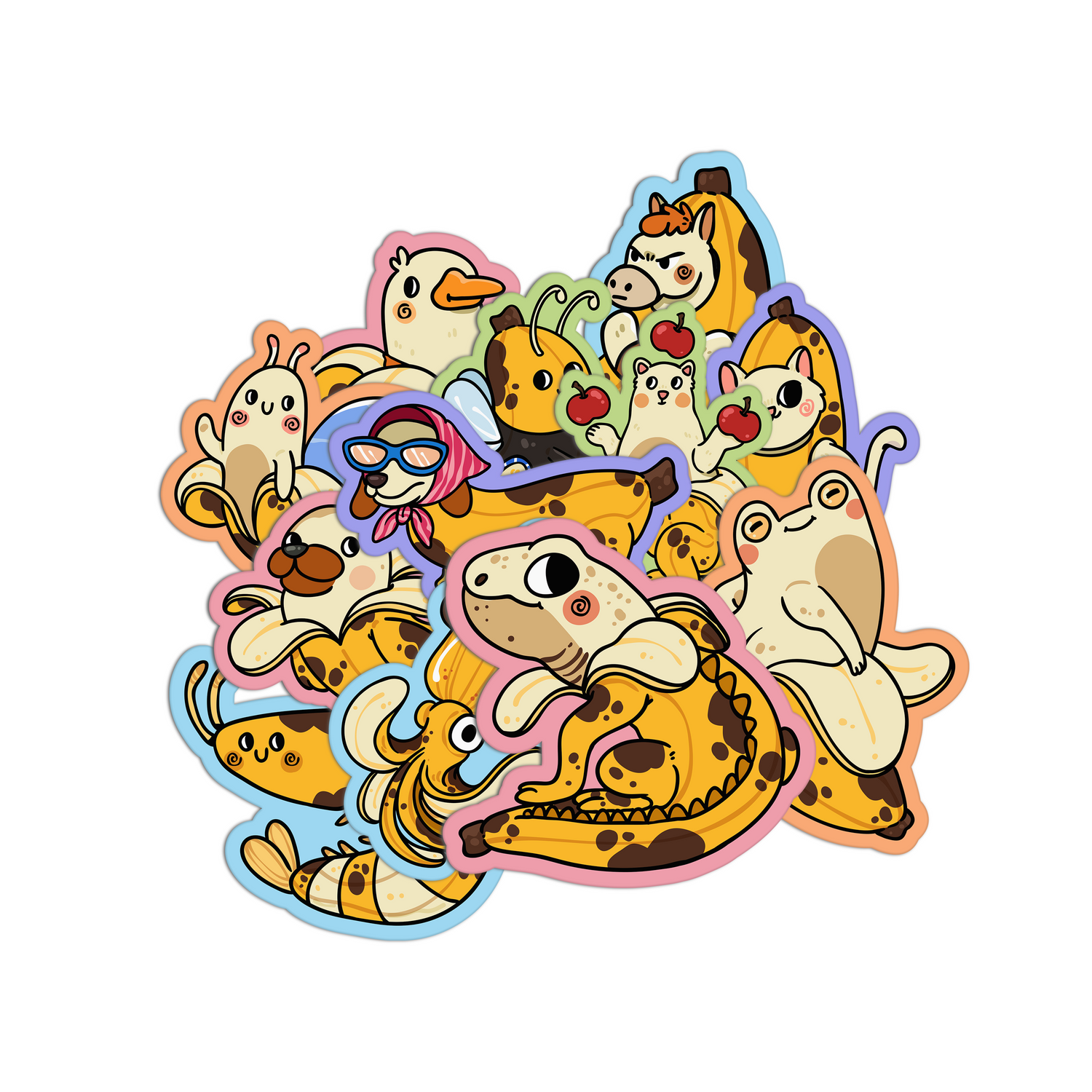 Banana Animals Stickers