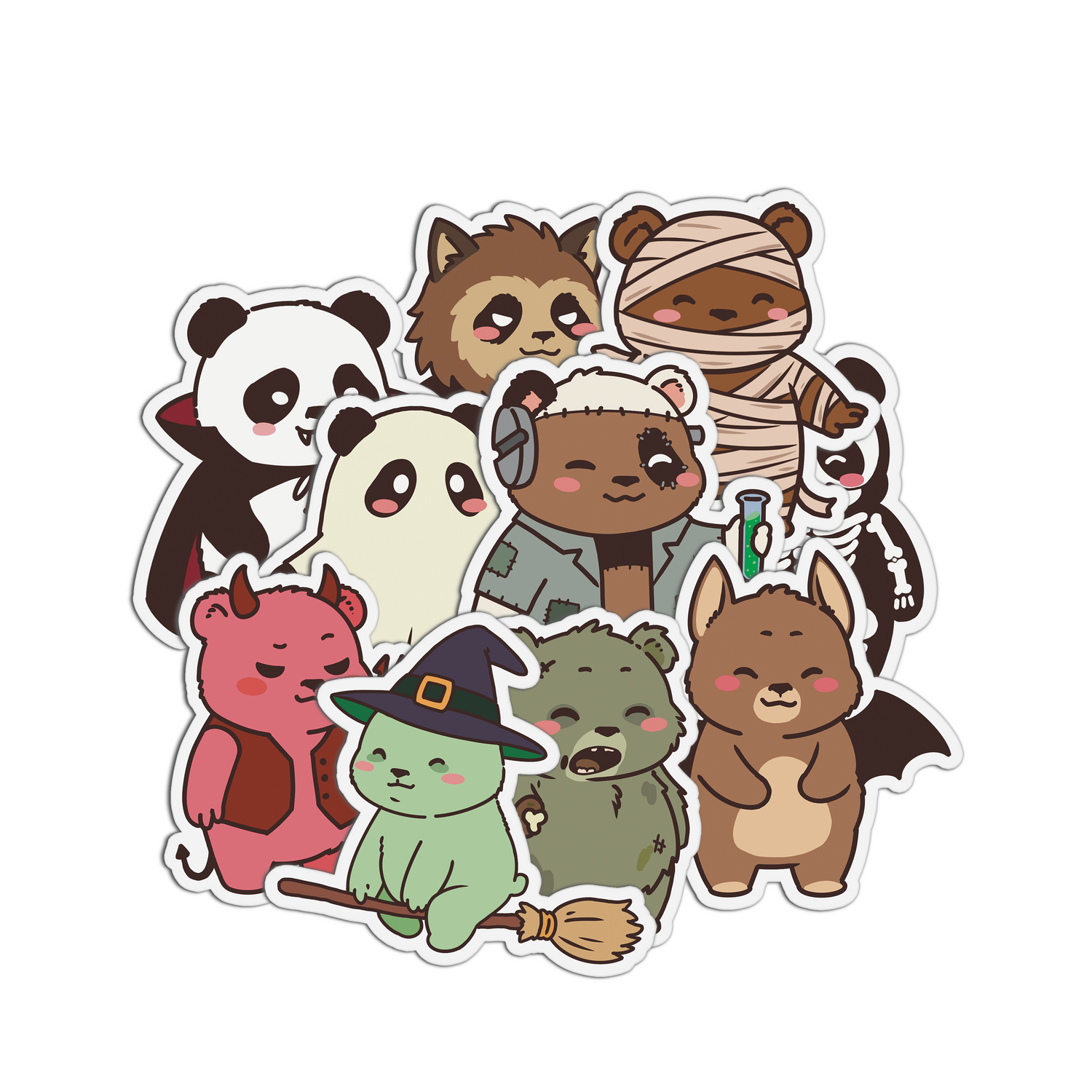 Bears Halloween Party Stickers