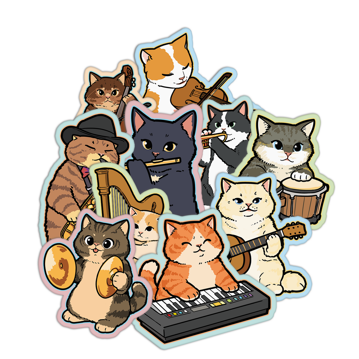 Cats Band Stickers