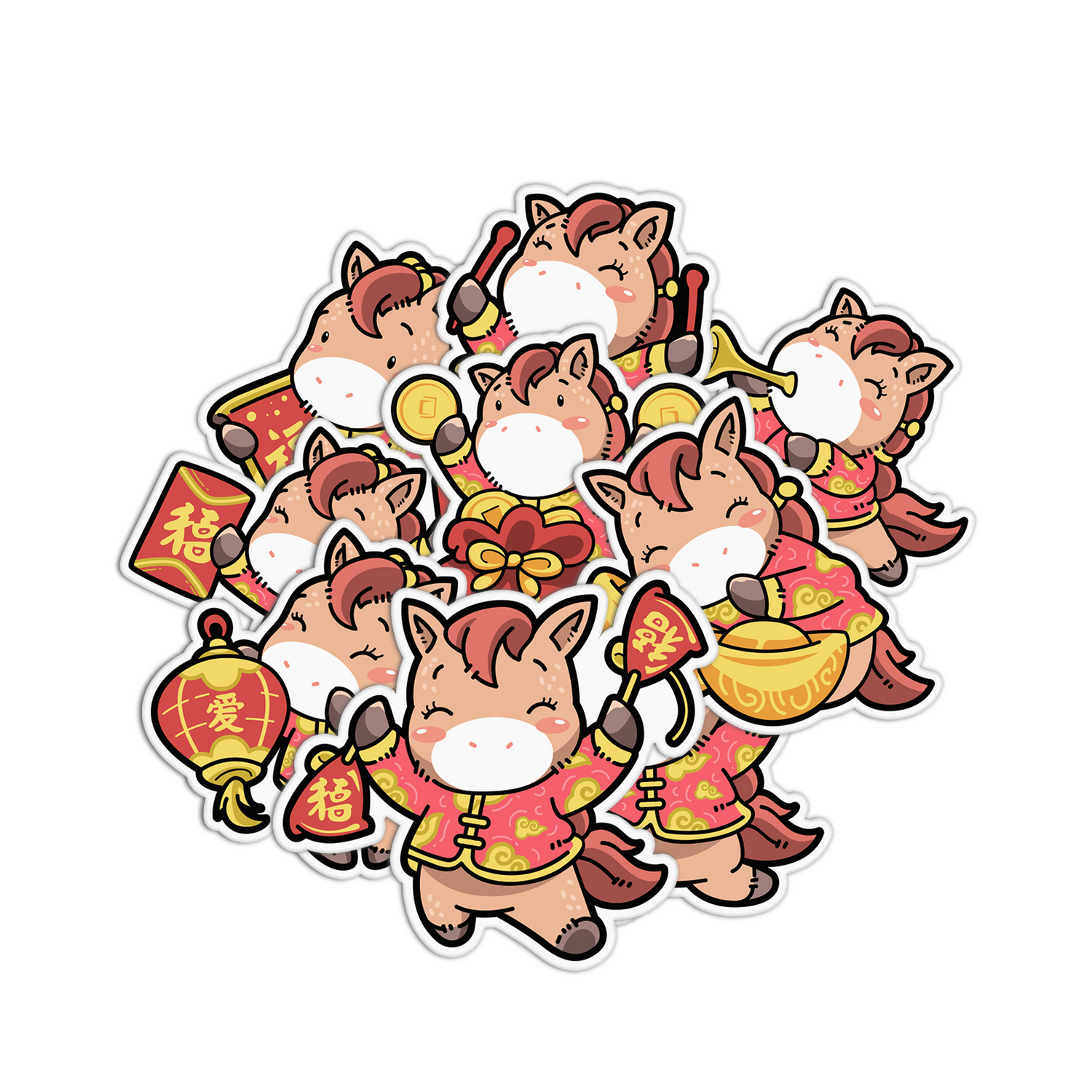 Lunar New Year: The Festive Horse Stickers