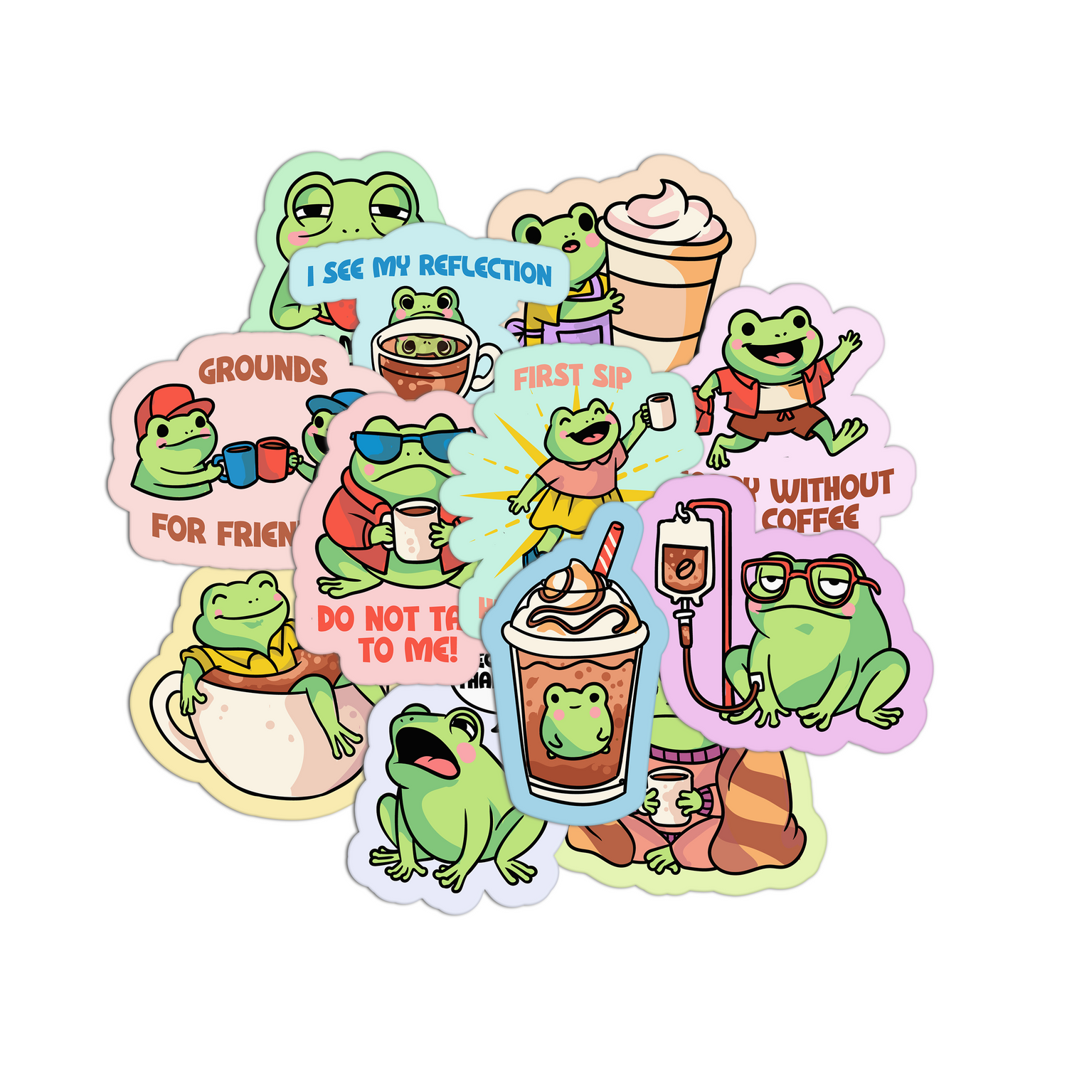 Frog Coffee Stickers