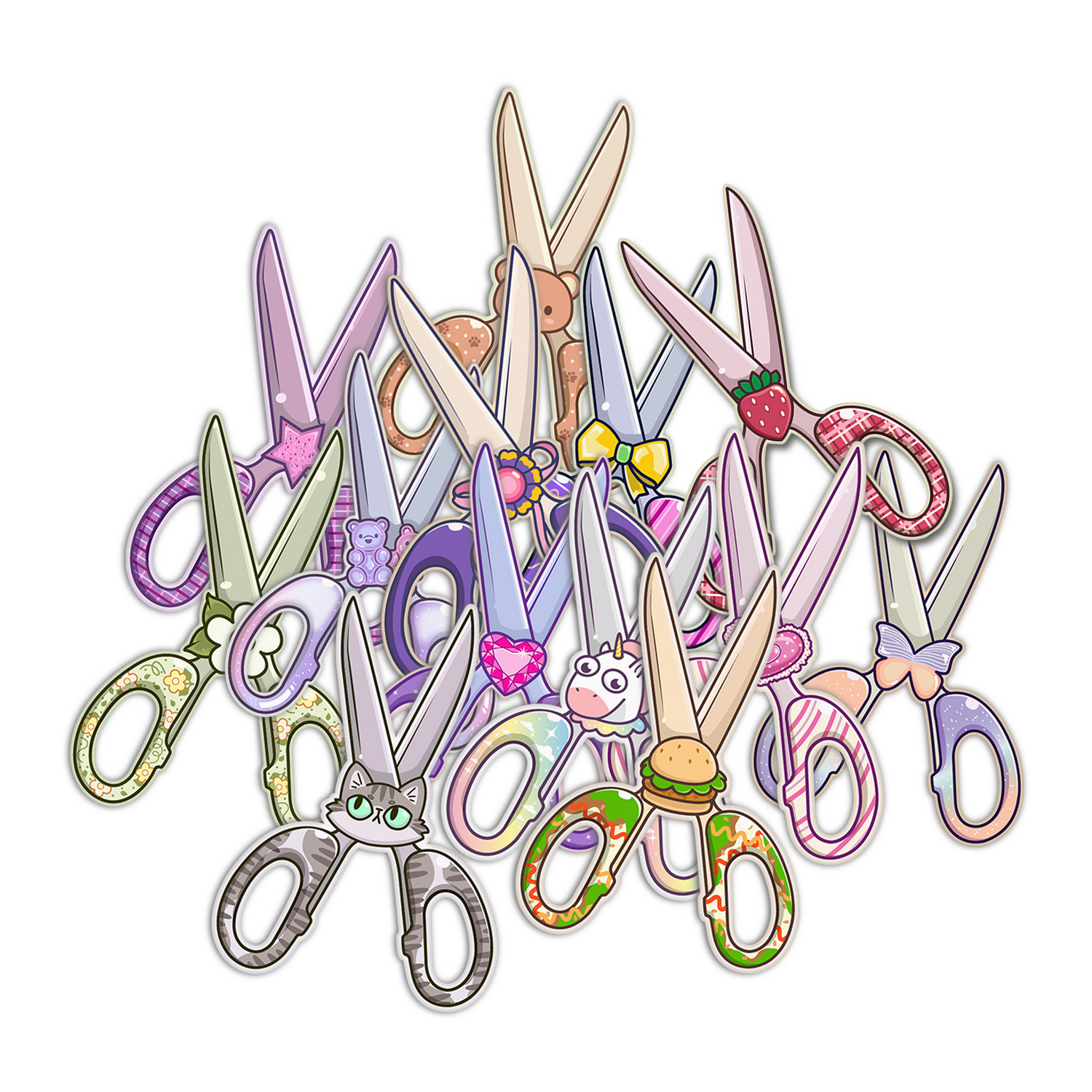 Kawaii Scissors Stickers