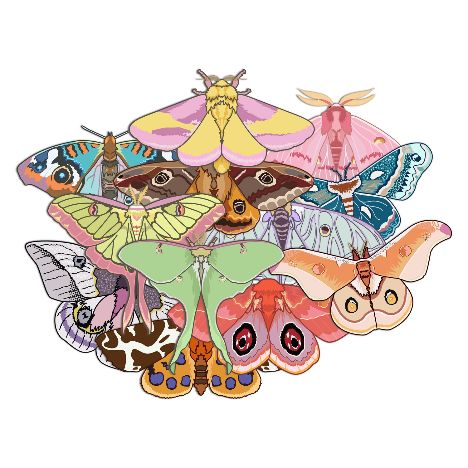 Moth Series Stickers