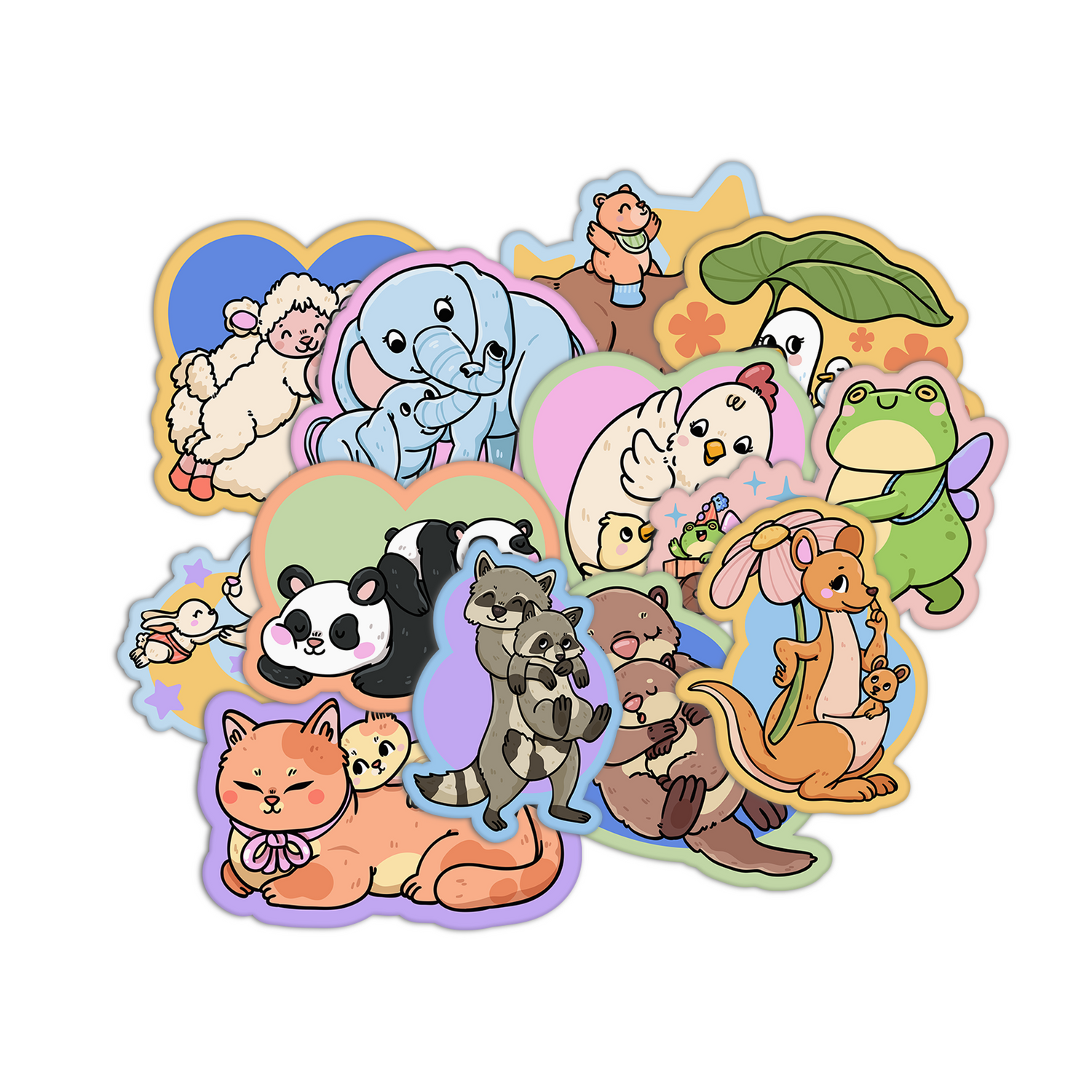Mother and Child Animal Stickers