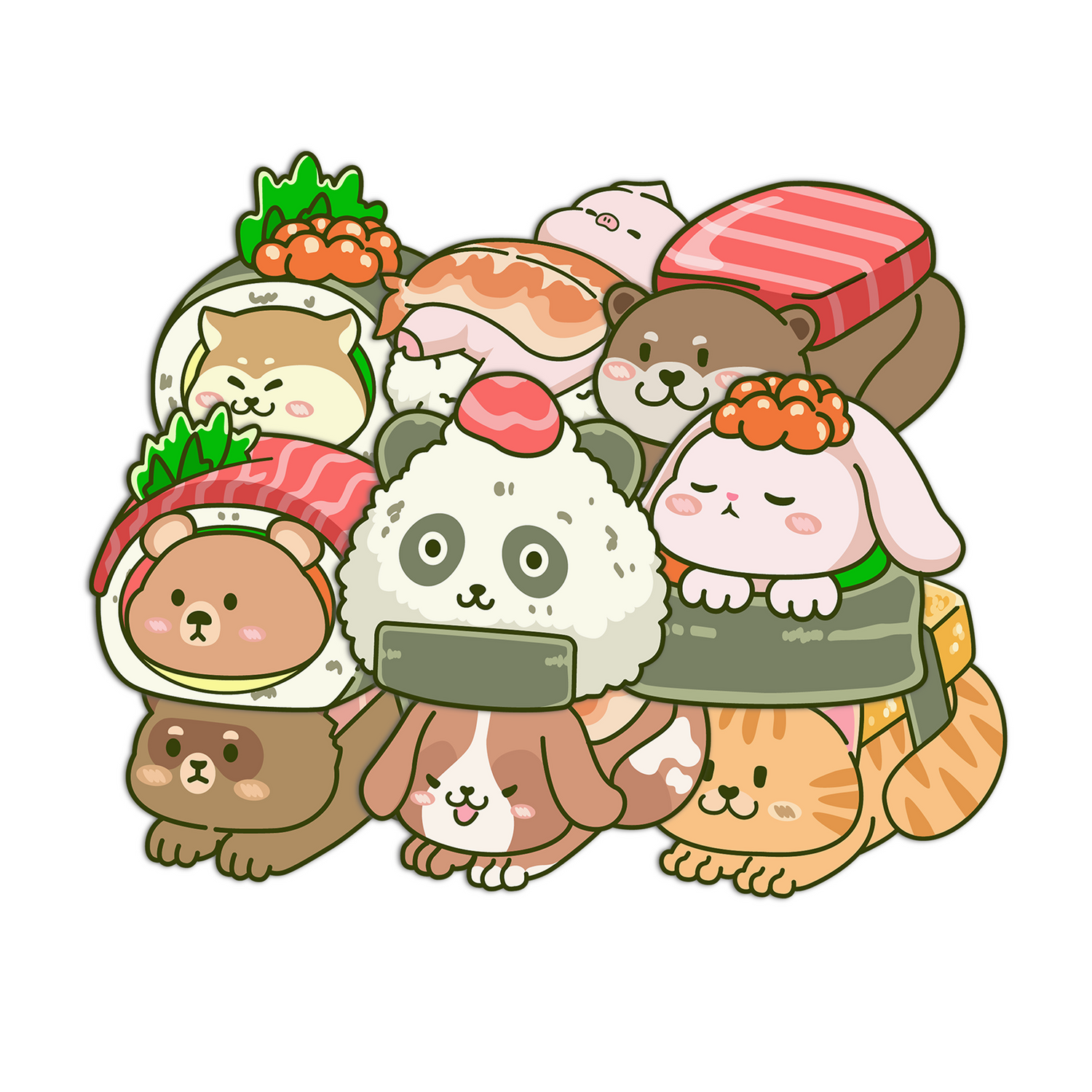 Animal Sushi Stickers