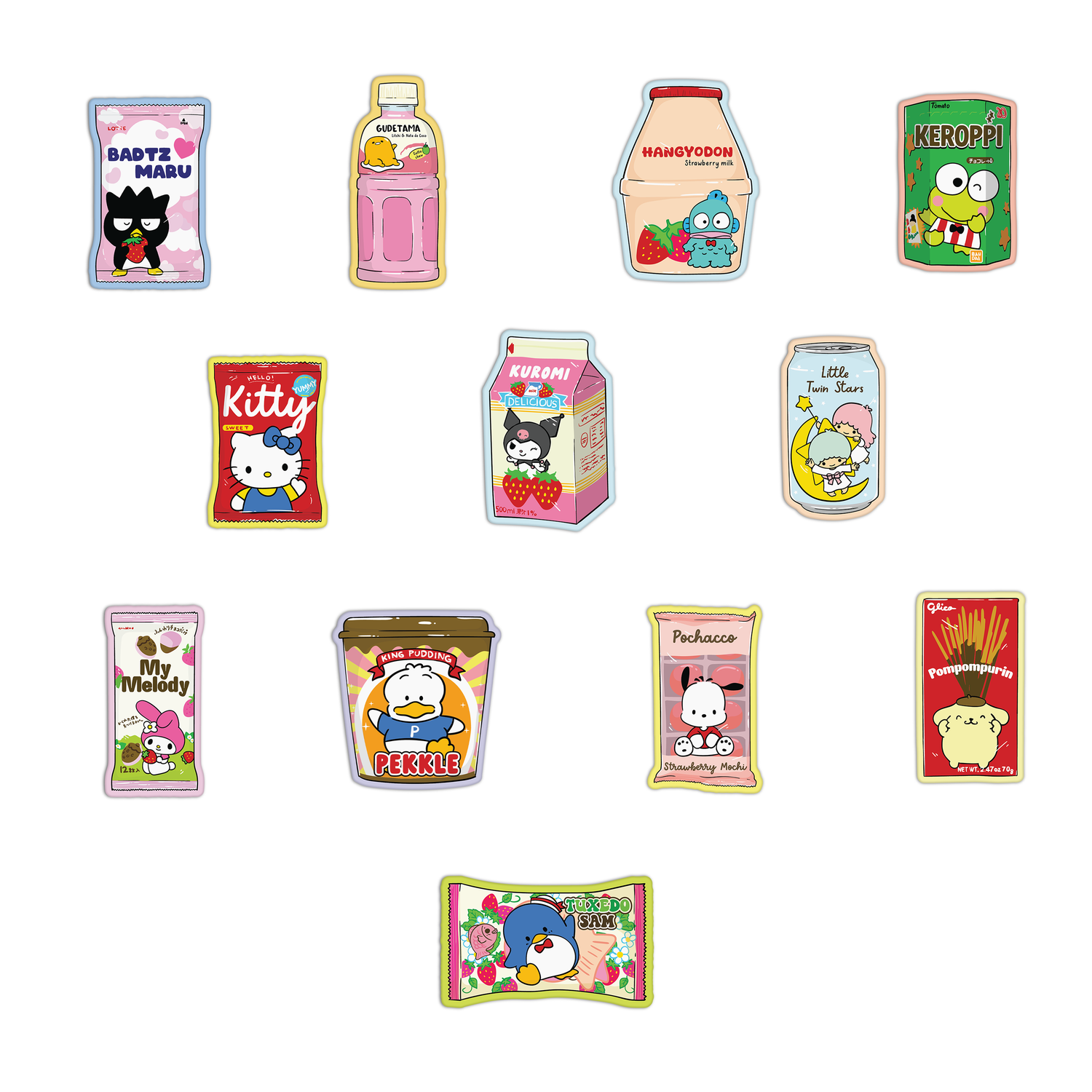 Cute Snacks Stickers
