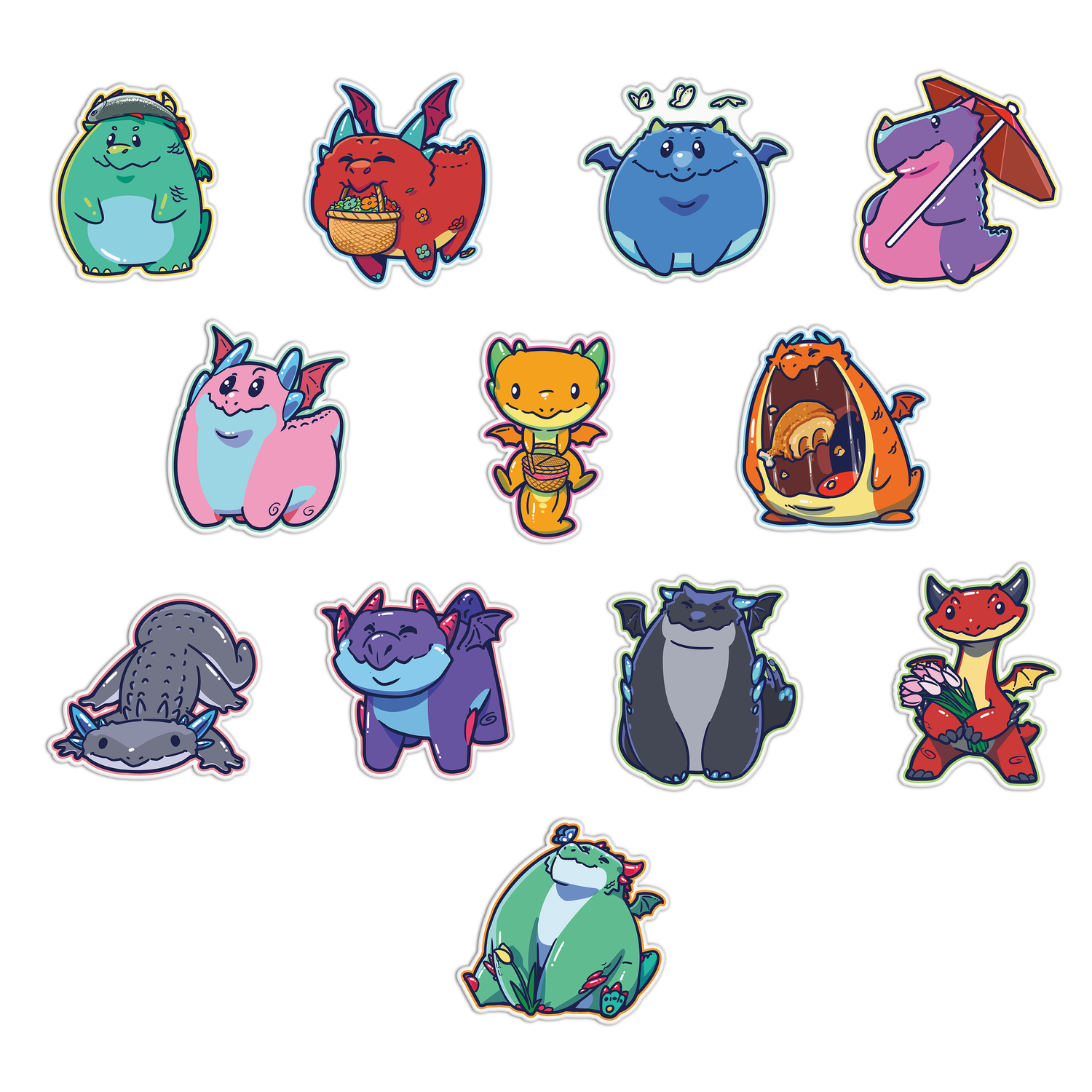 Cute Dragons Stickers