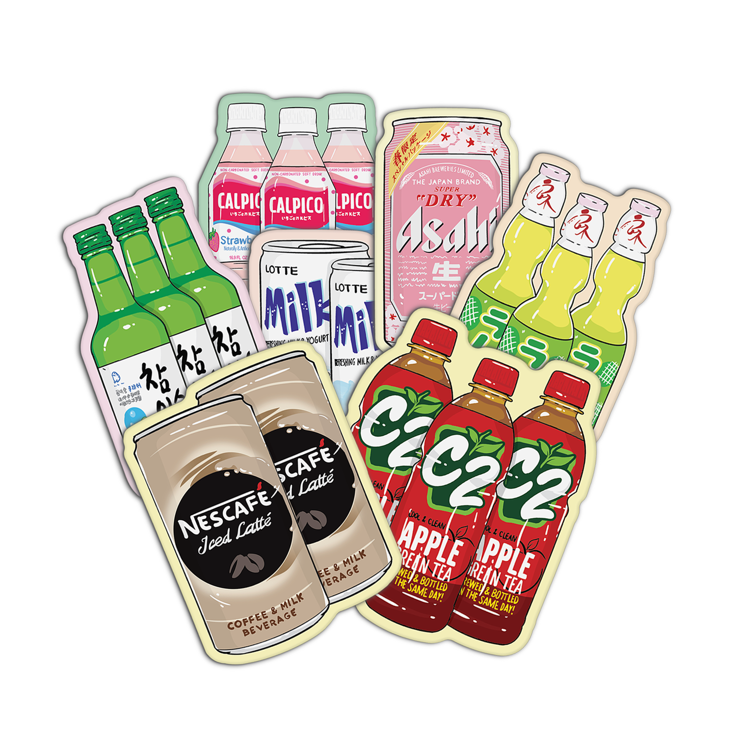 Asian Drinks Stickers