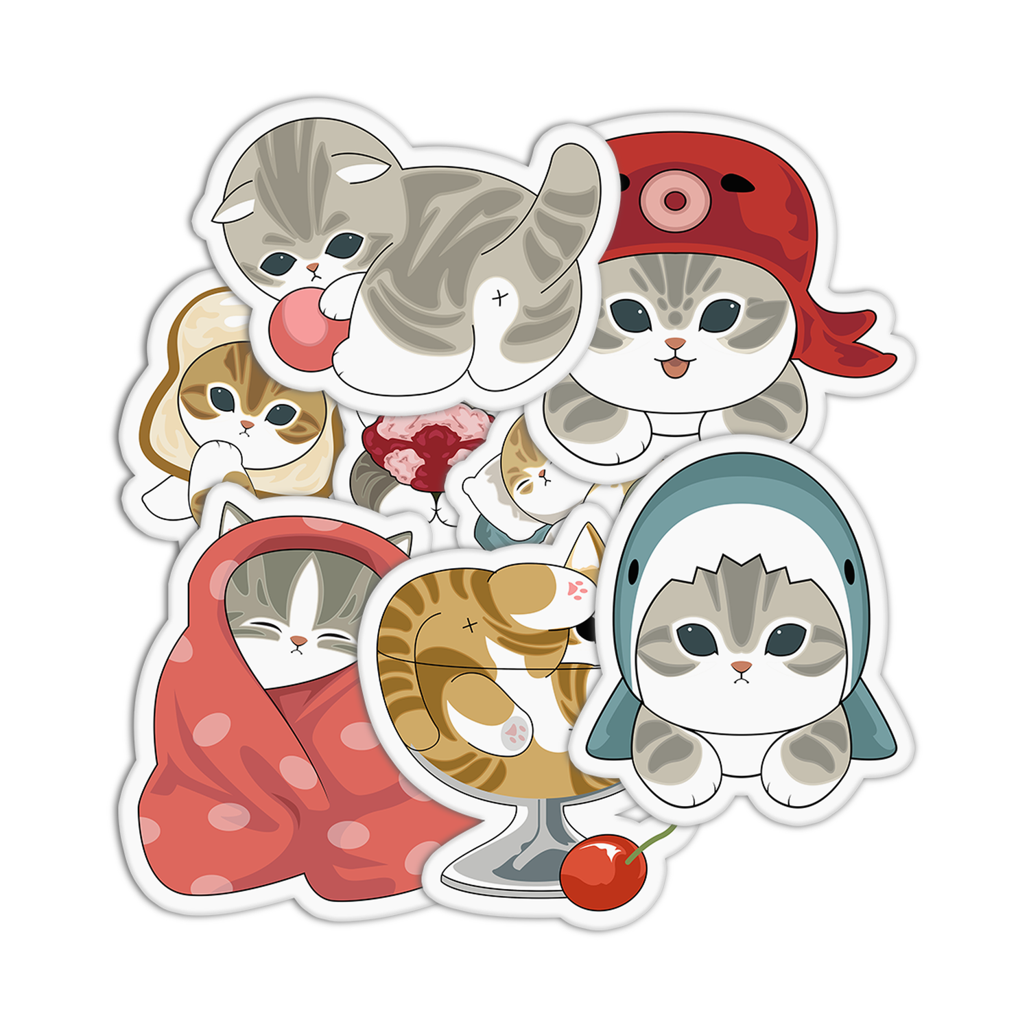 Whimsical Kitty Stickers