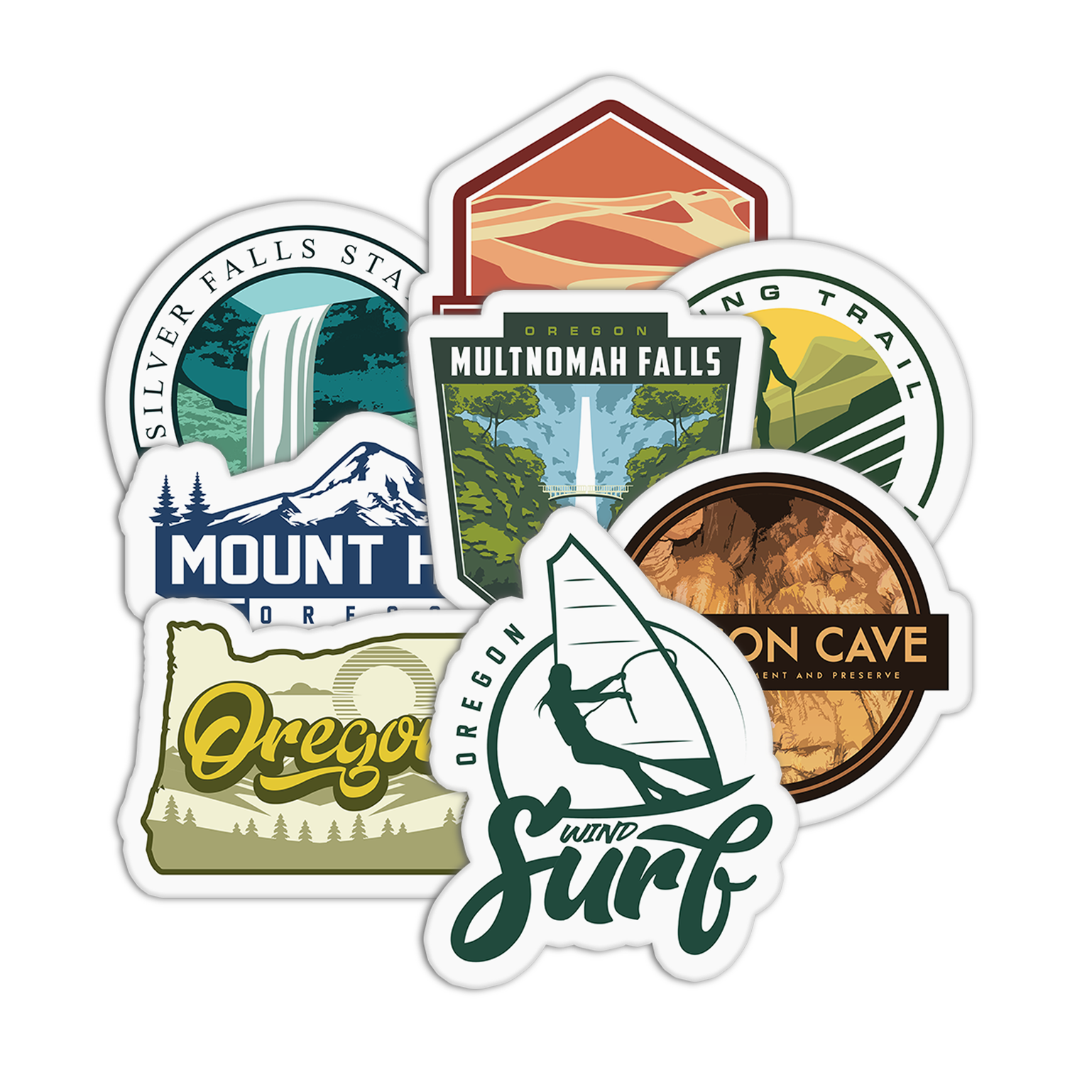 Travel Series Oregon Stickers