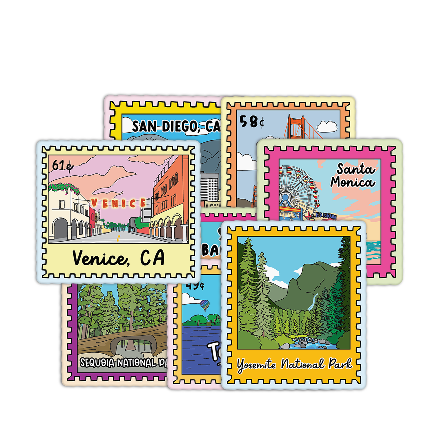California Stamp Stickers