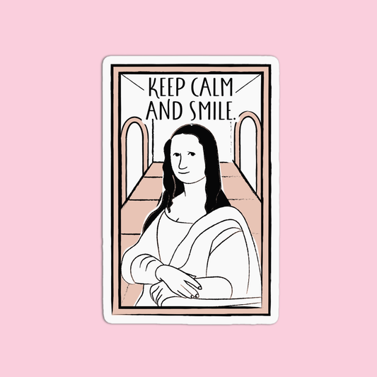 Keep Calm And Smile Line Art Sticker