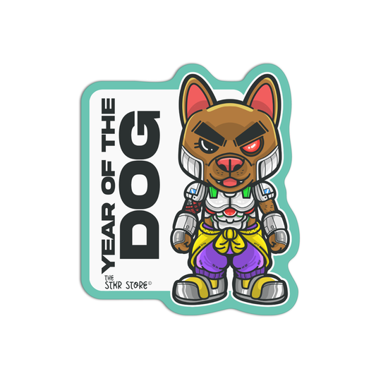 Year of the Dog Zodiac Cyber Punk Sticker