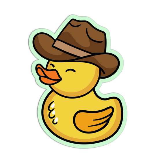 Cowboy Rubber Duck Sticker