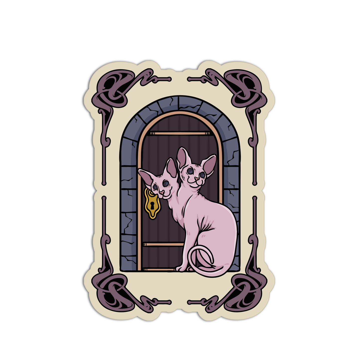 Janus Sphynx Witch Craft Sticker