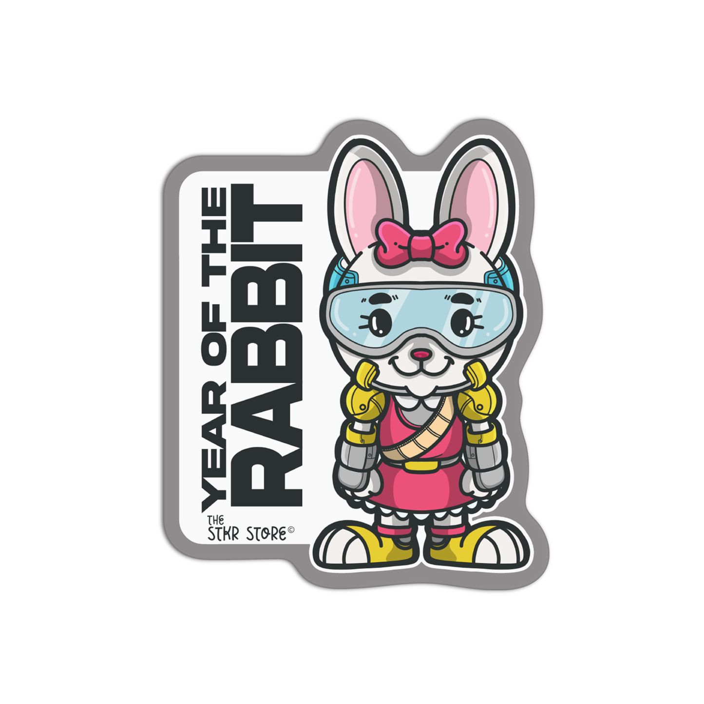 Year of the Rabbit Zodiac Cyber Punk Sticker