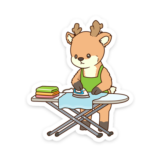 Smooth Ironing Deer - Sewing Animals Sticker