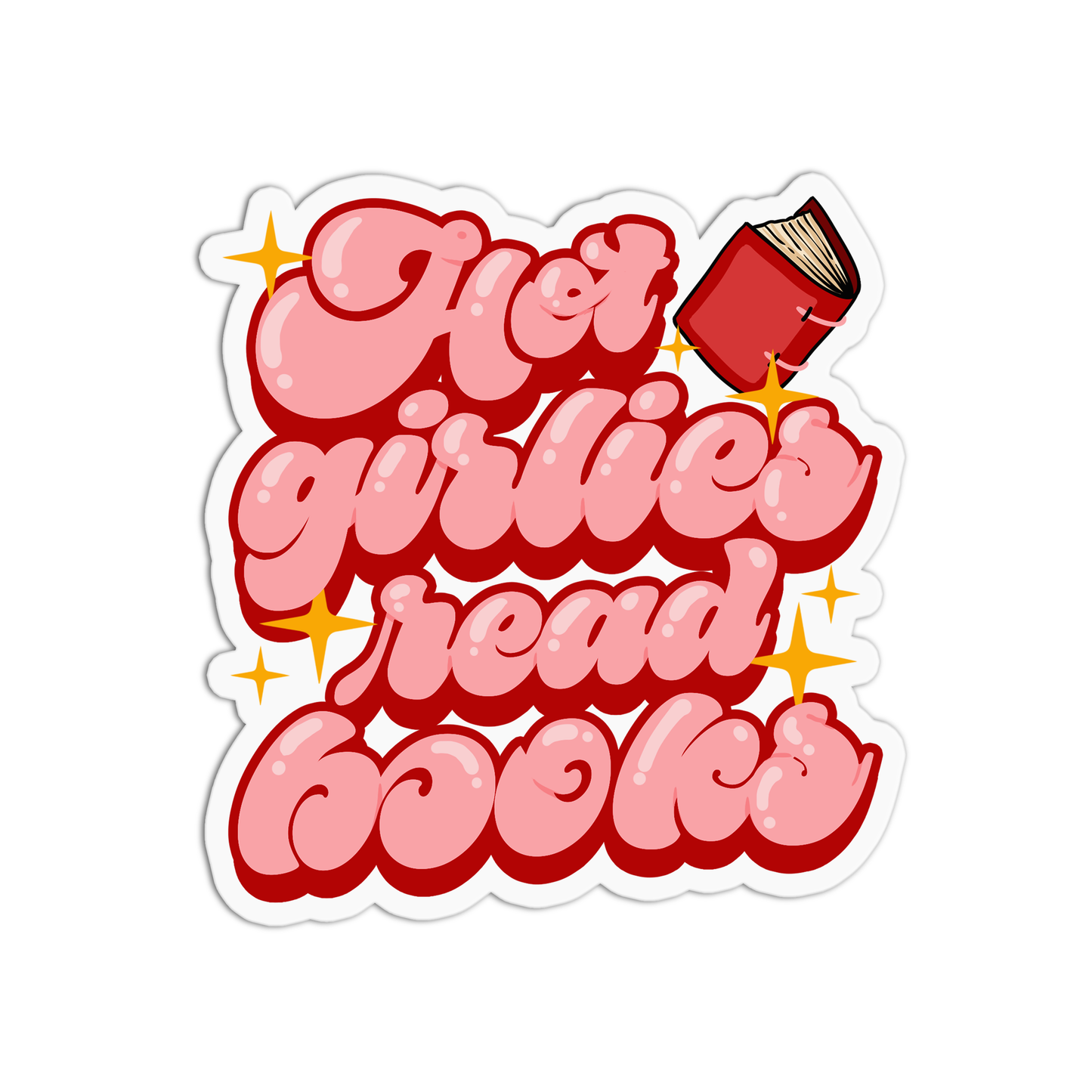 Hot girlies read book Book Sticker