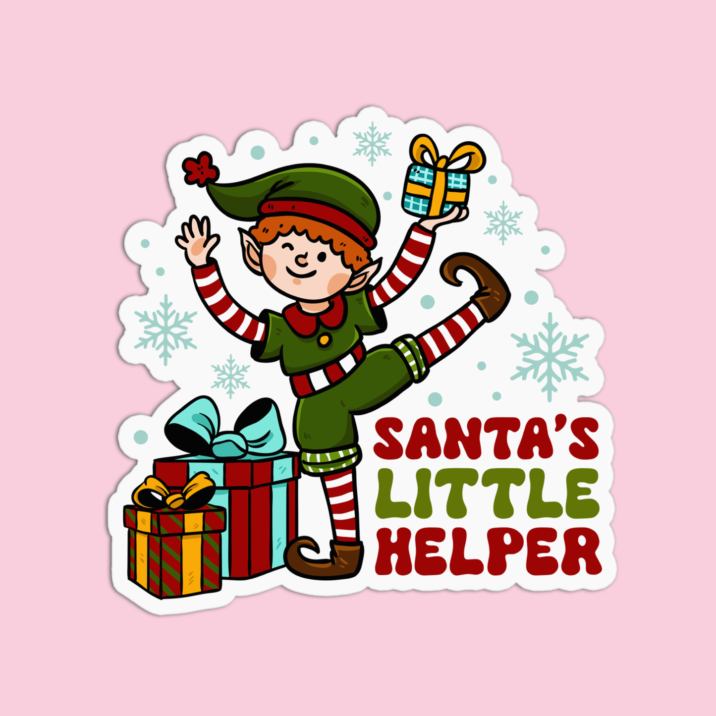 Santa's Little Helper Christmas Sticker