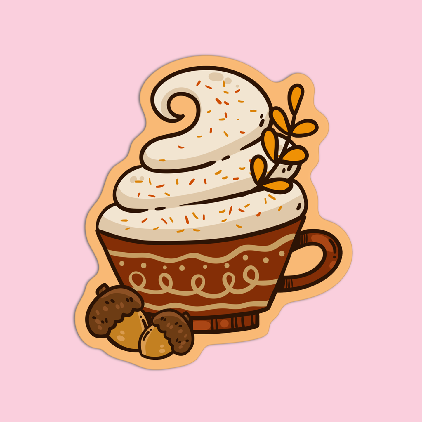 Hot Pumpkin Spice Latte Thanksgiving Sticker