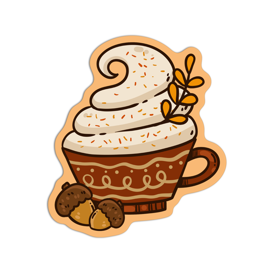 Hot Pumpkin Spice Latte Thanksgiving Sticker